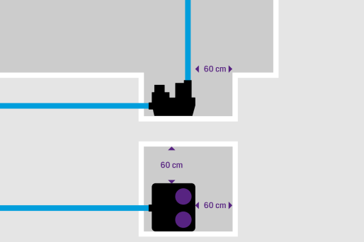 Im Pumpensumpf muss Arbeitsraum von mindestens 60 cm Breite bzw. Höhe zur Verfügung steht. Im Pumpensumpf muss Arbeitsraum von mindestens 60 cm Breite bzw. Höhe zur Verfügung steht.