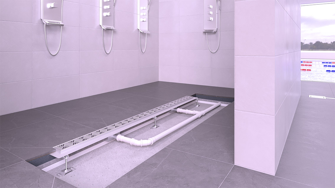 Design-Kastenrinne im Barfußbereich