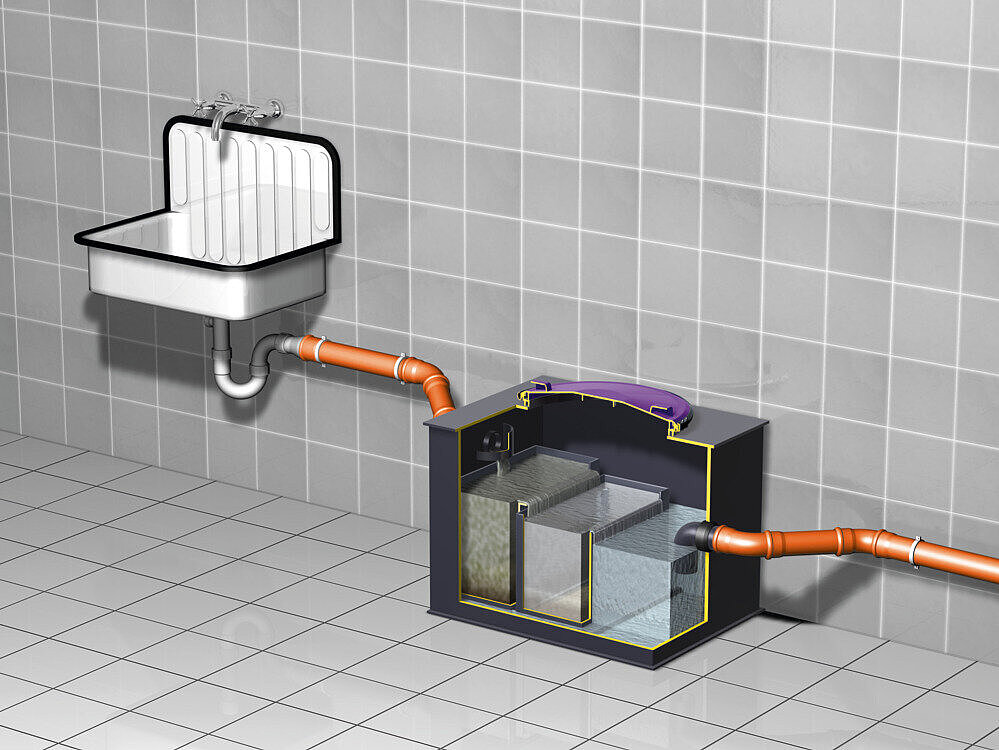 Installation diagram of EasySink free sediment separator