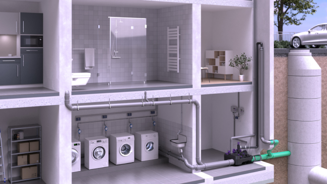 <em>Ecolift L</em> in Mehrfamilienhaus <em>Ecolift L</em> in Mehrfamilienhaus