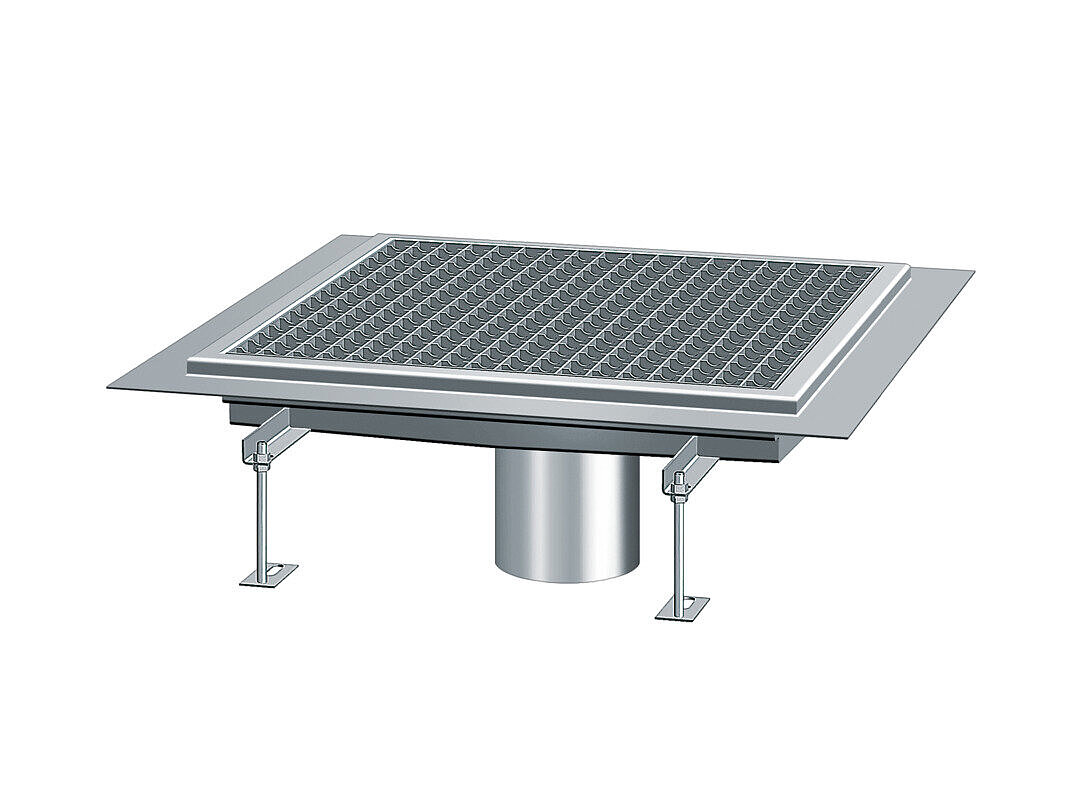 Edelstahlrinnen mit Klebeflansch, welche auch mit Sickerwasseröffnungen versehen werden können Edelstahlrinnen mit Klebeflansch, welche auch mit Sickerwasseröffnungen versehen werden können