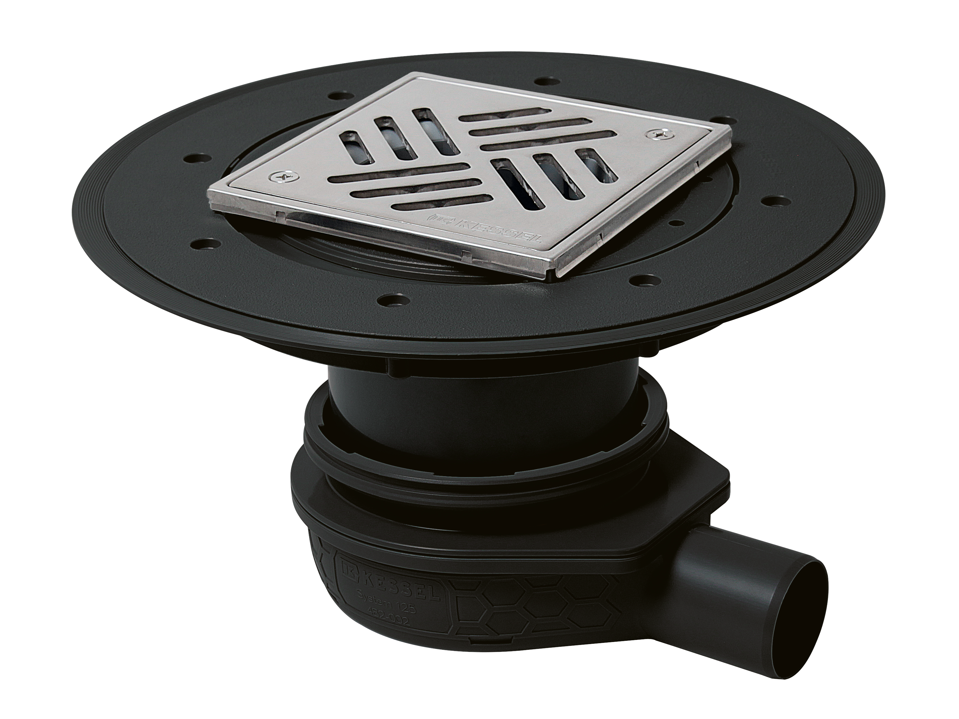 Badablauf Der Ultraflache 79, DN 50 mit Variofix-Aufsatz und Schlitzrost Badablauf Der Ultraflache 79, DN 50 mit Variofix-Aufsatz und Schlitzrost