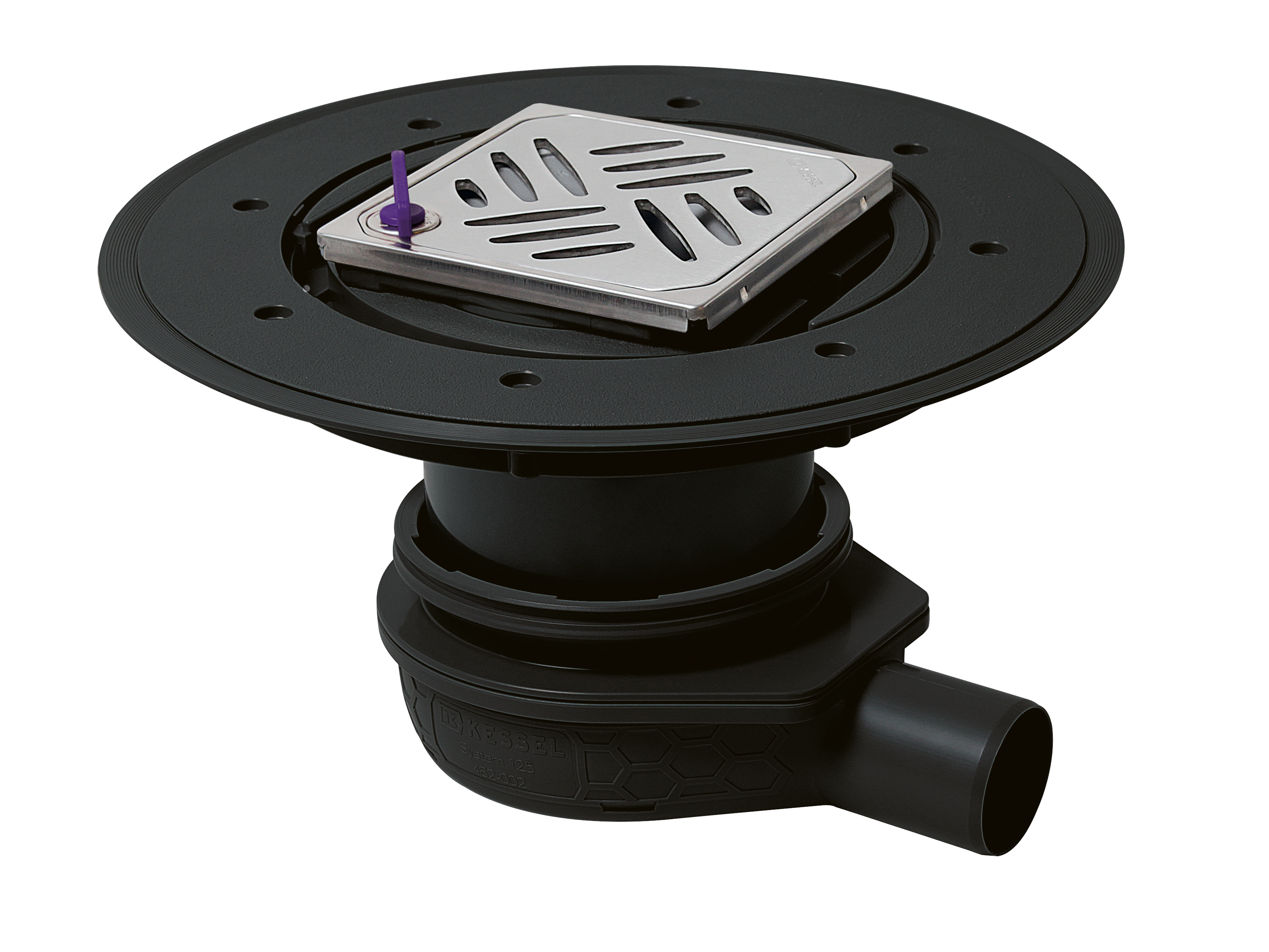 Badablauf Der Ultraflache 79, DN 50 mit Variofix-Aufsatz, mit Designrost Kessel und Lock & Lift-Verriegelungssystem Badablauf Der Ultraflache 79, DN 50 mit Variofix-Aufsatz, mit Designrost Kessel und Lock & Lift-Verriegelungssystem