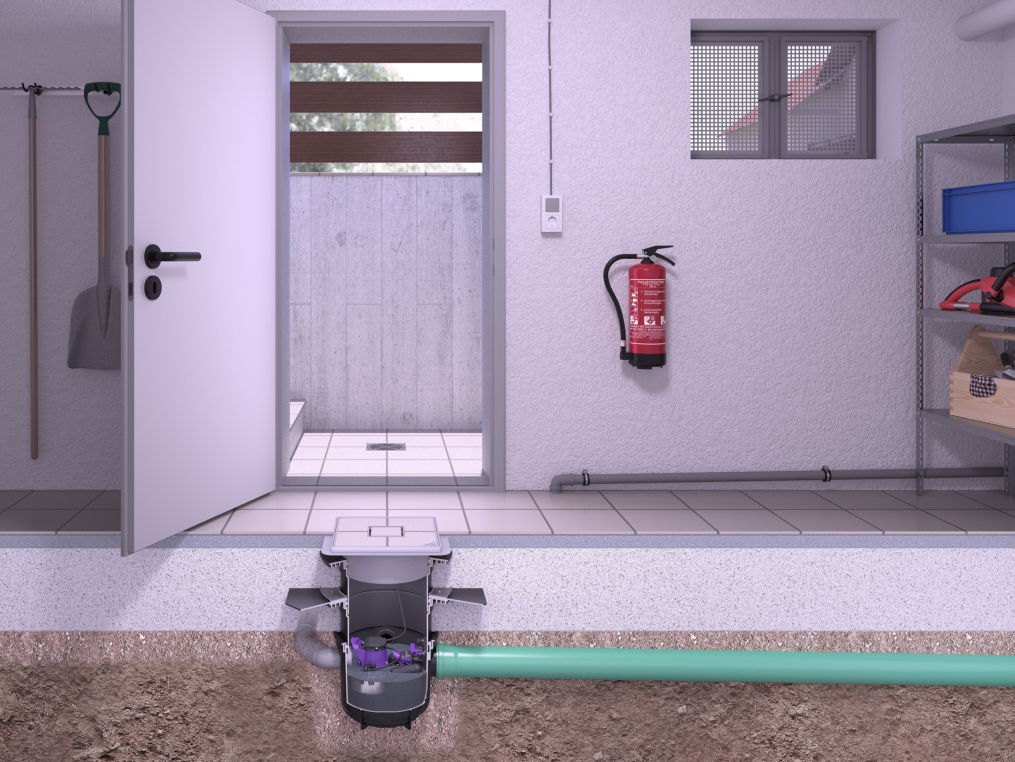 Einbaudarstellung Pumpfix S im Keller Einbaudarstellung Pumpfix S im Keller