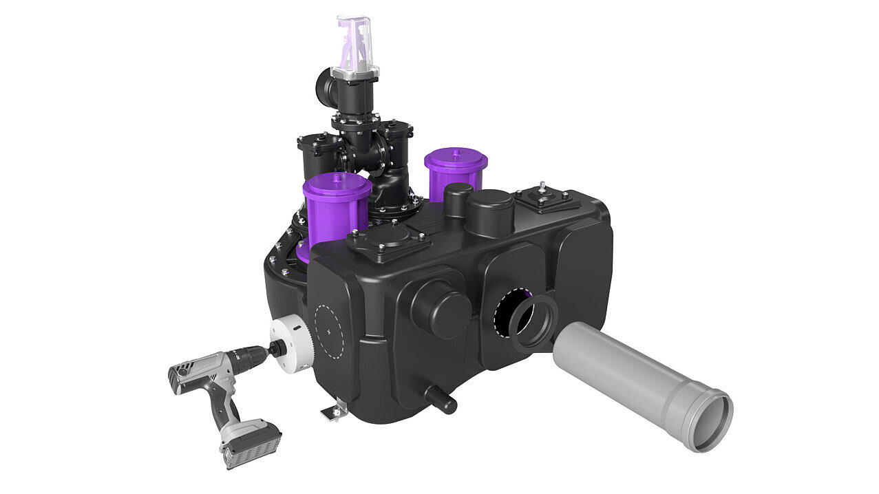 Aqualift F, variable Anbohrmöglichkeiten