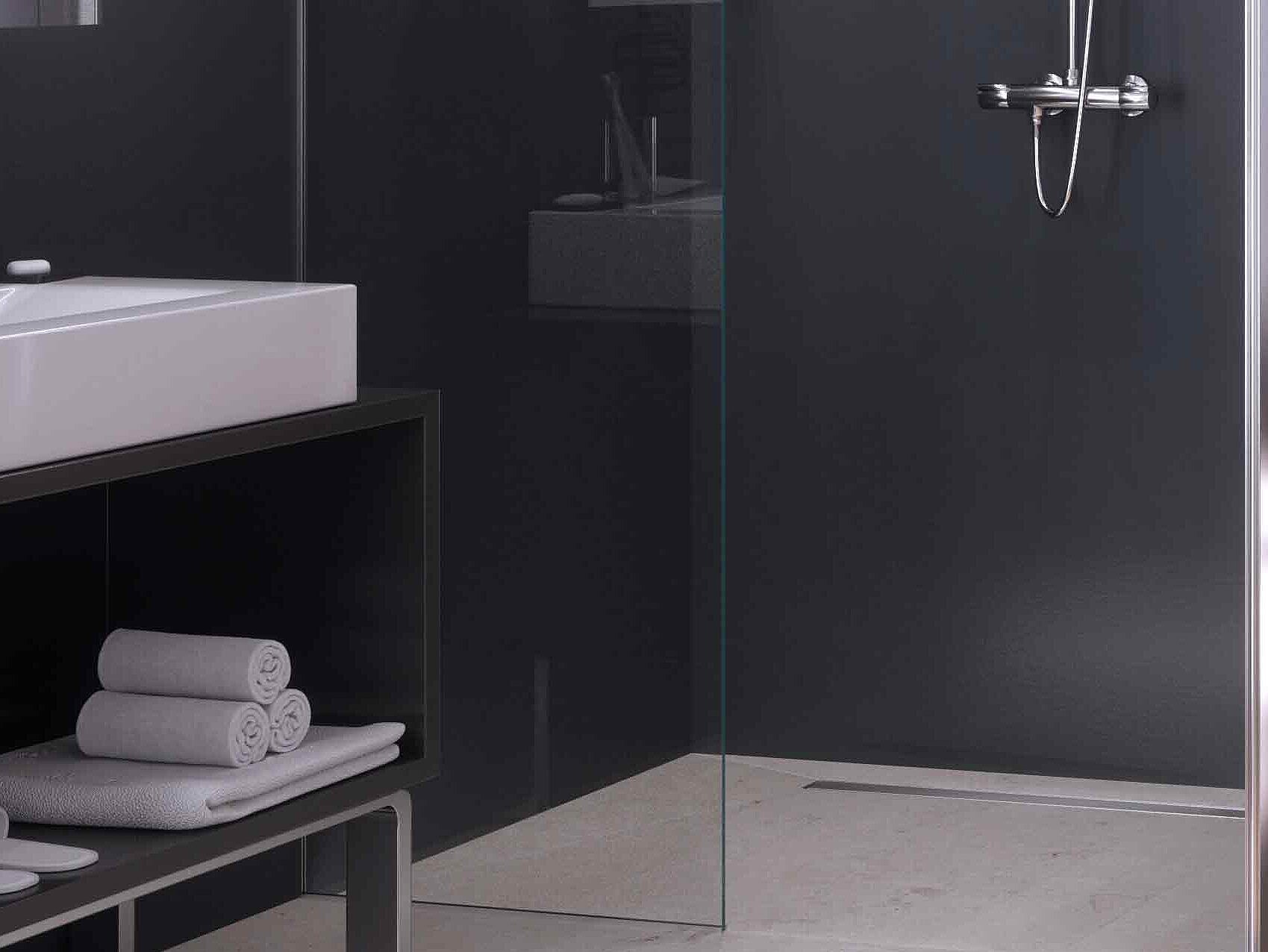 Linienentwässerung mit unserer Linearis Comfort für ein neu gestaltetes Badezimmer
