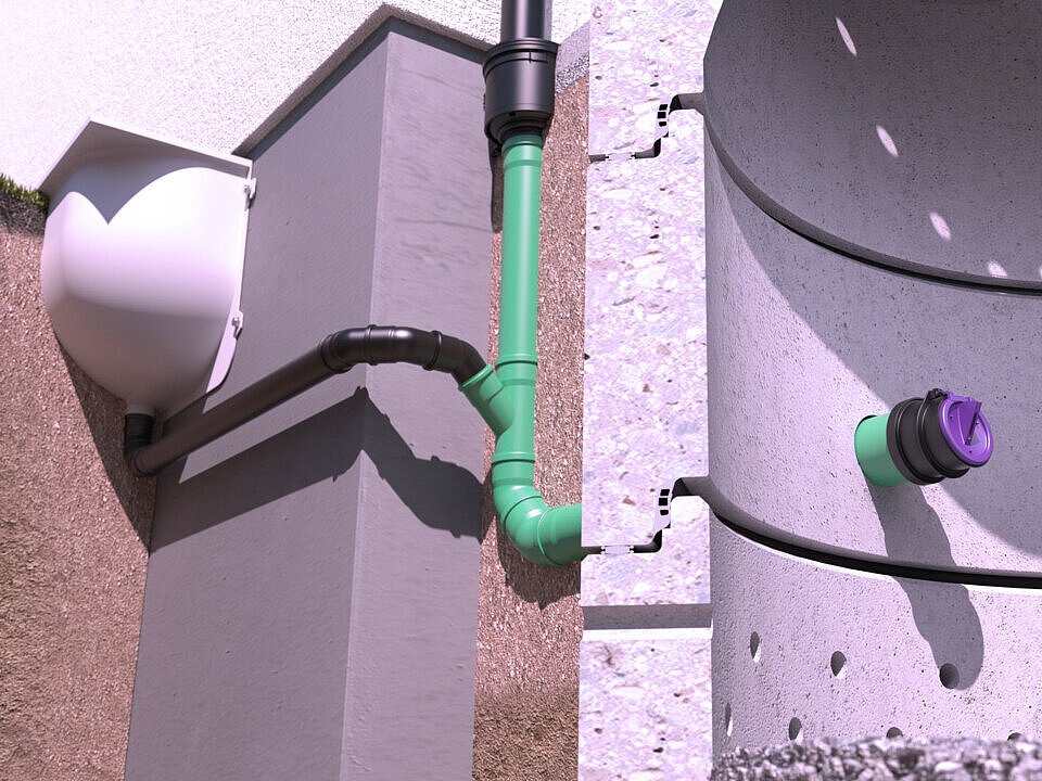 Installation diagram for a pipe flap valve DN 150