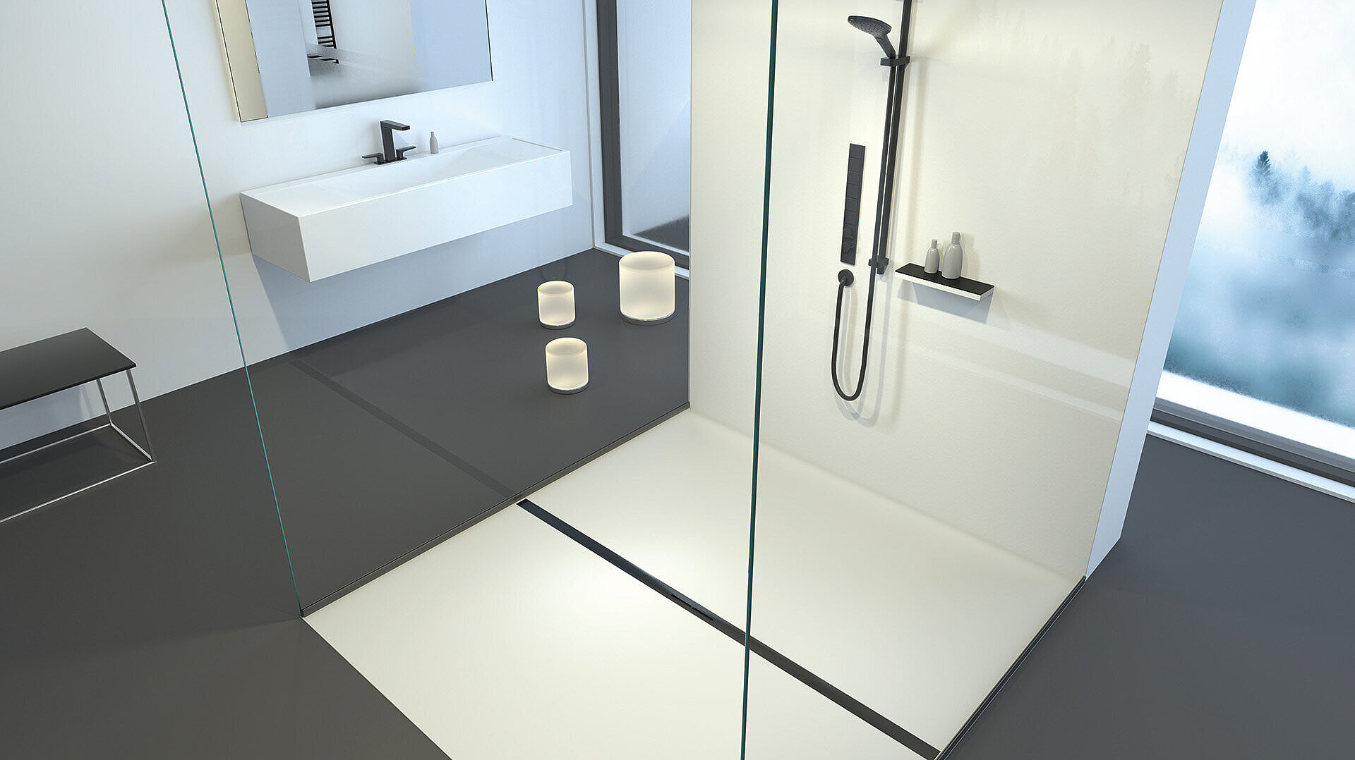 Einbaudarstellung Duschrinne Linearis Infinity Einbaudarstellung Duschrinne Linearis Infinity