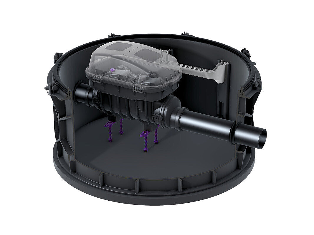 Backwater chamber technical module with Controlfix