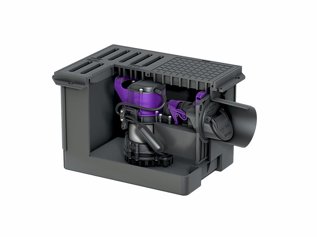 Kellerablauf Pumpfix S zum Einbau in die Bodenplatte, ideal für die Sanierung Kellerablauf Pumpfix S zum Einbau in die Bodenplatte, ideal für die Sanierung