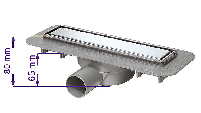 Duschrinne Linearis Compact, 300 mm, bemaßt Duschrinne Linearis Compact, 300 mm, bemaßt